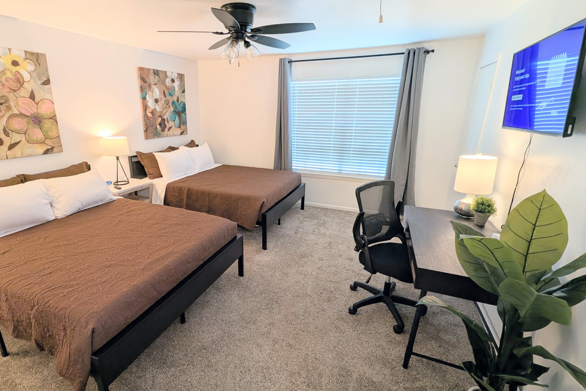 Enjoy this cozy and quiet bedroom as a relaxing retreat throughout your stay. 