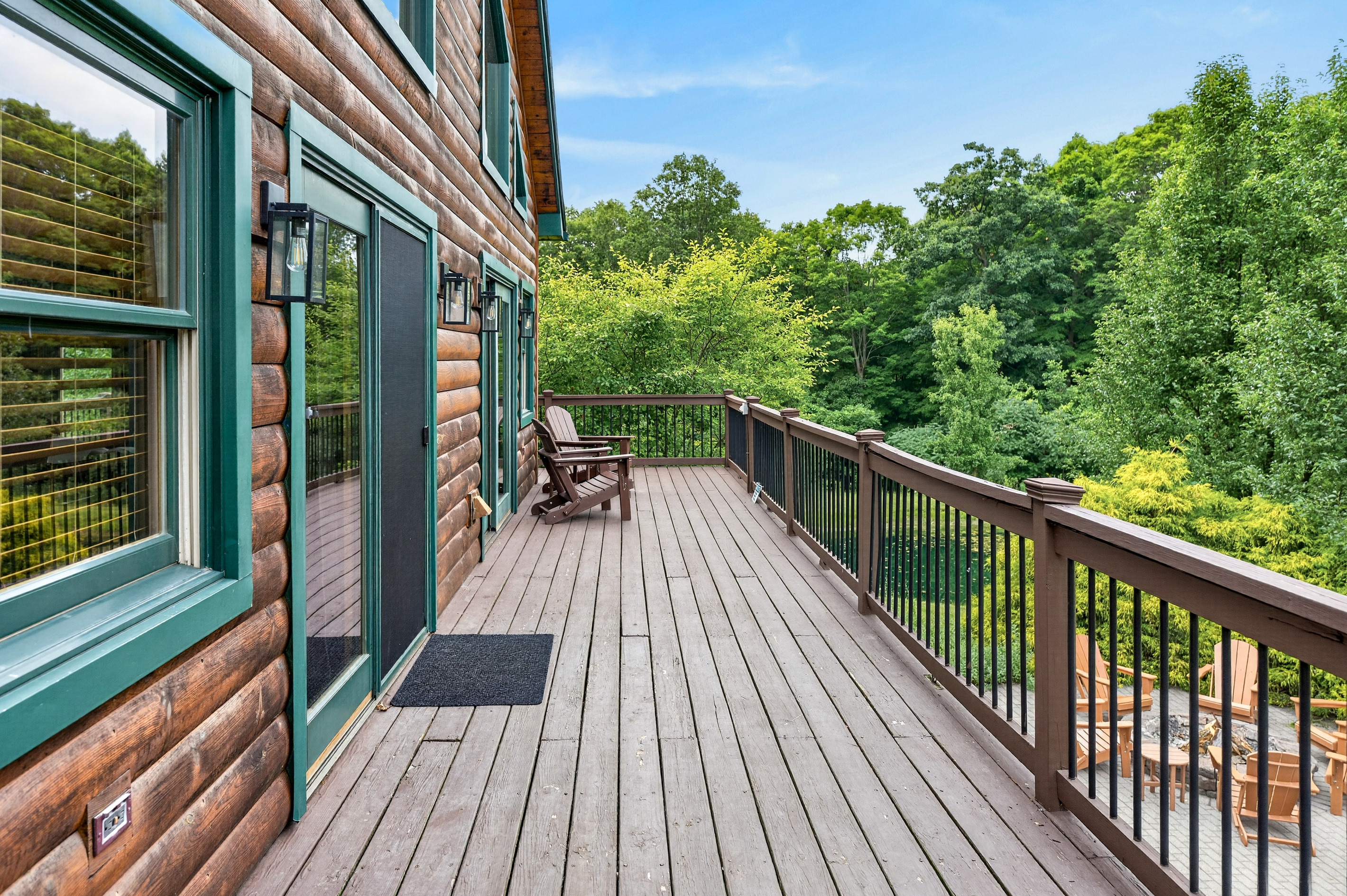 Upper deck with wooded views