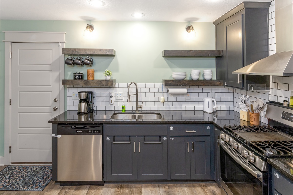 Thoughtfully stocked kitchen designed to make meal preparation simple and convenient. From cooking utensils to small appliances, you'll find the essentials ready for use.