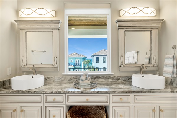 Master bathroom #1 offers a unique gulf view