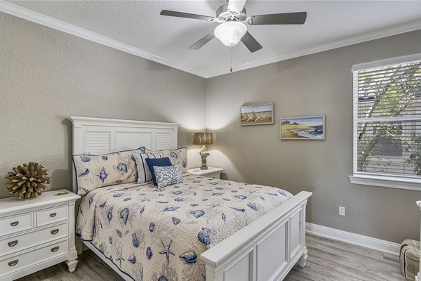 2nd floor guest bedroom with queen bed