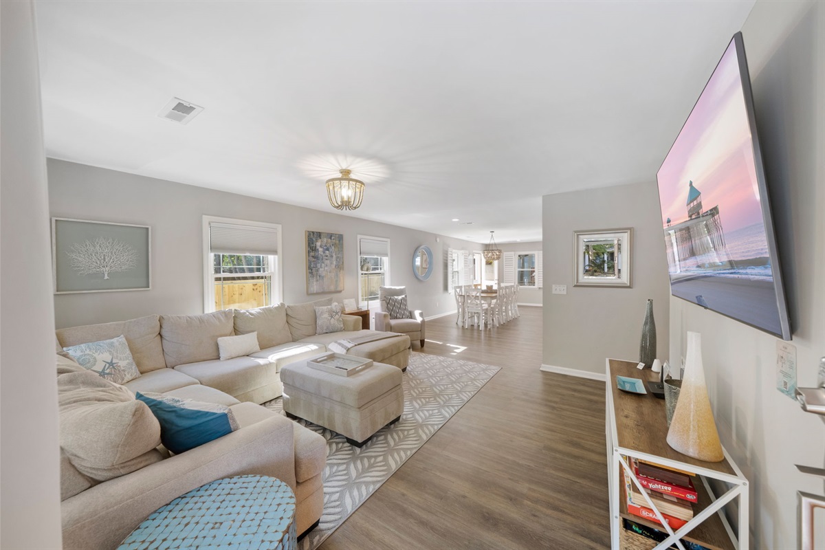 Living Room | IOP Escapes Beach Blessing | 3705 Hartnett Blvd, Isle of Palms, SC