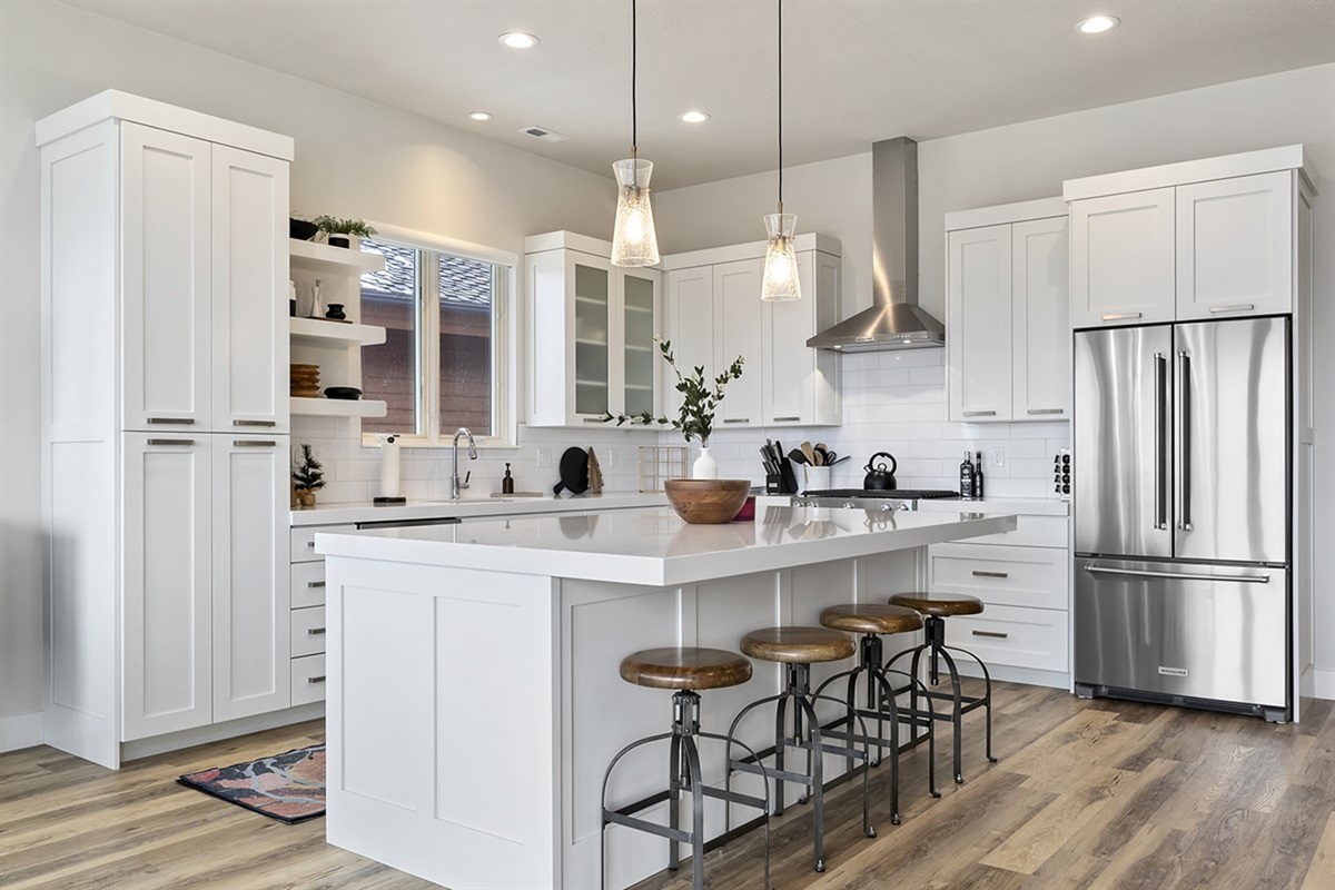 Pull up a seat at the island and start your day with coffee and conversation.