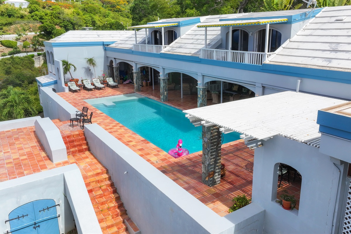 Plenty of patio space to lounge, swim or just sit and enjoy the views.