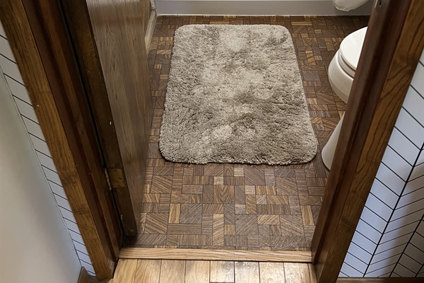 Downstairs bathroom features step-free access