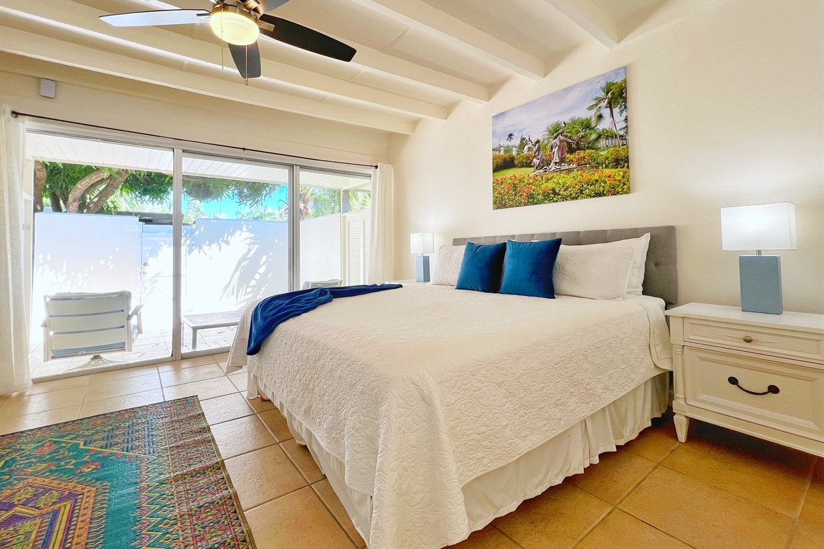 Each bedroom features glass doors leading outside, blending indoor comfort with an open feel.