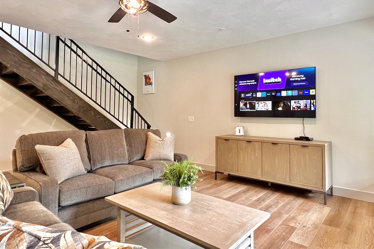 Beautiful lower level entertainment center!