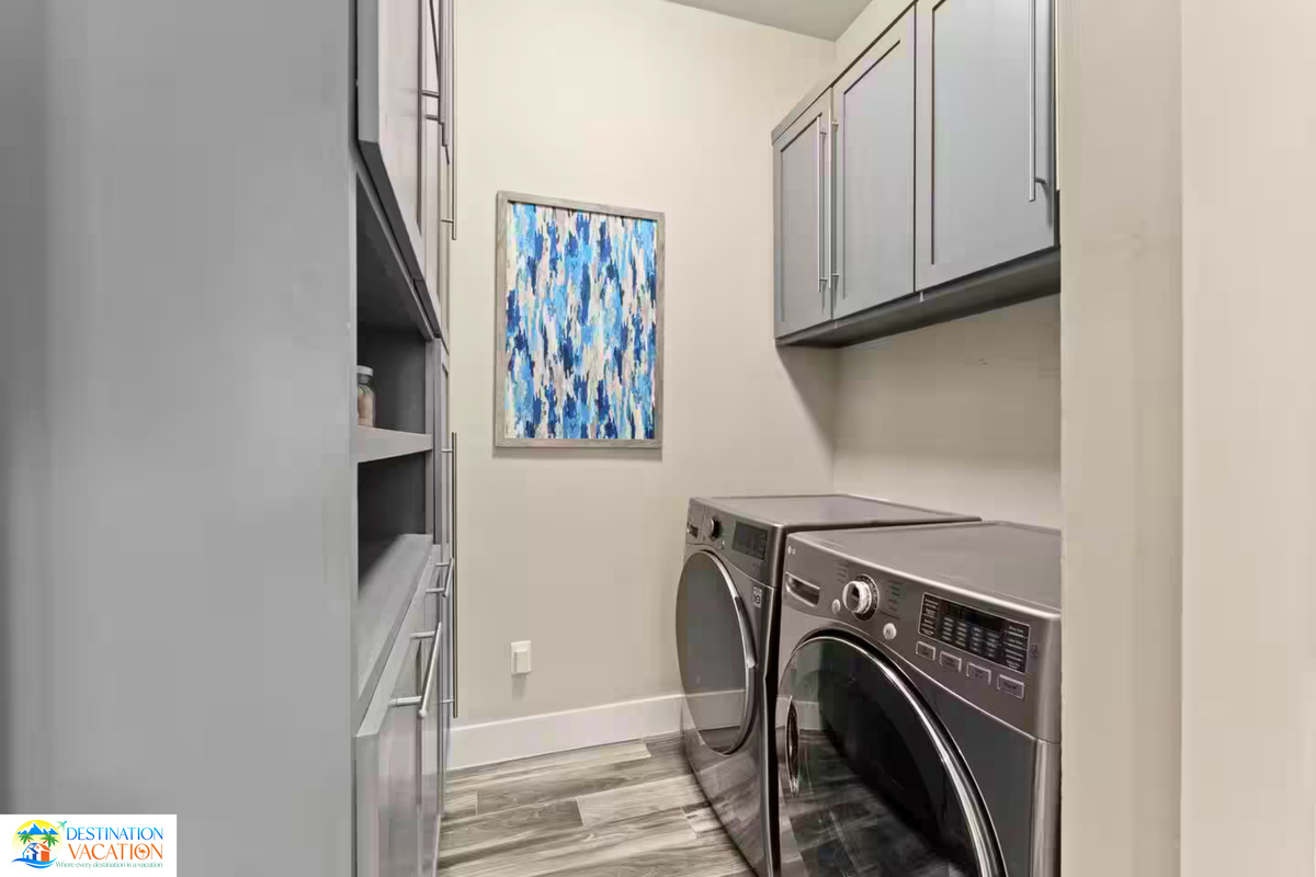 Convenient laundry amenities make extended stays feel effortless.