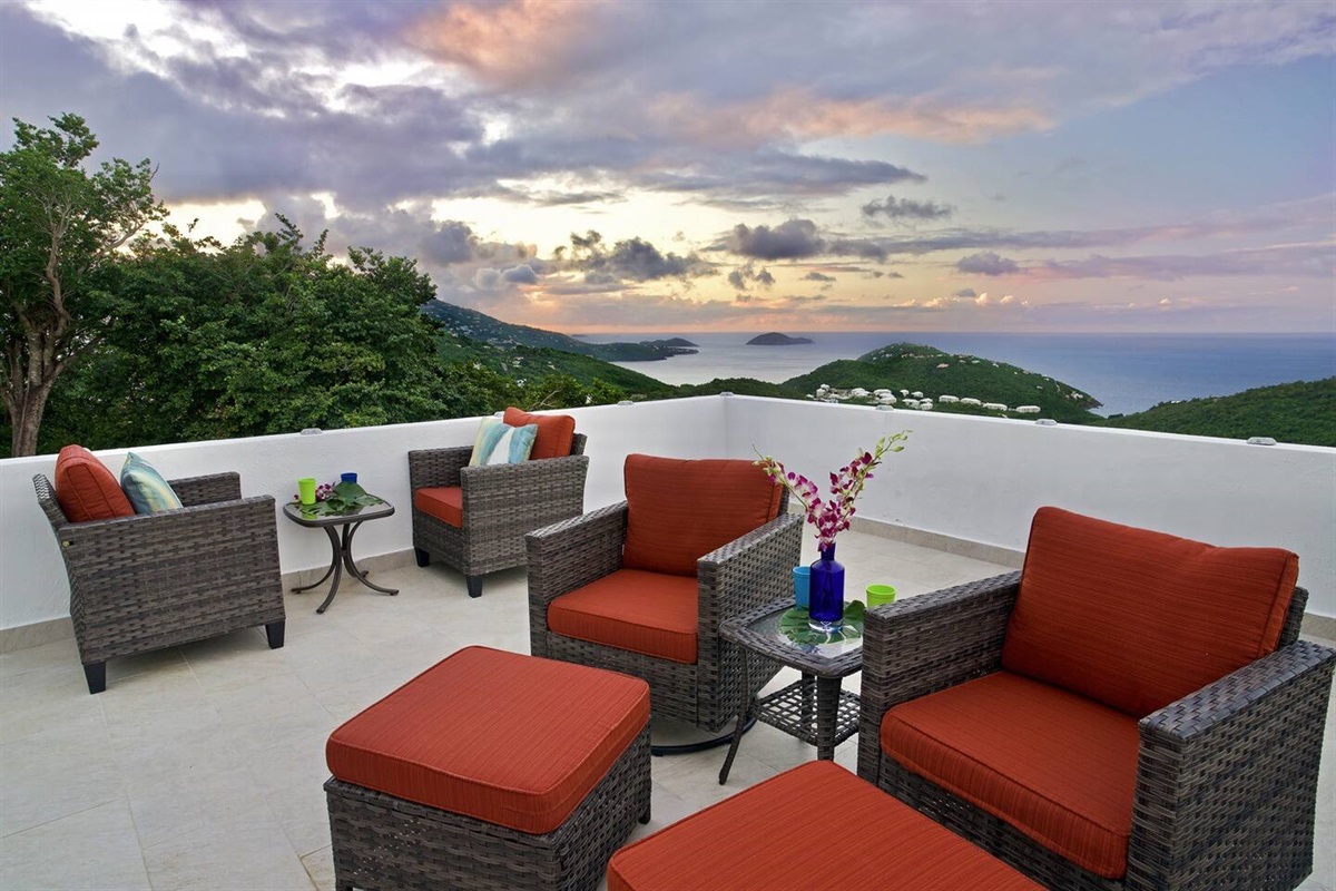 Enjoy panoramic views of the Caribbean Sea from the comfort of your private retreat.