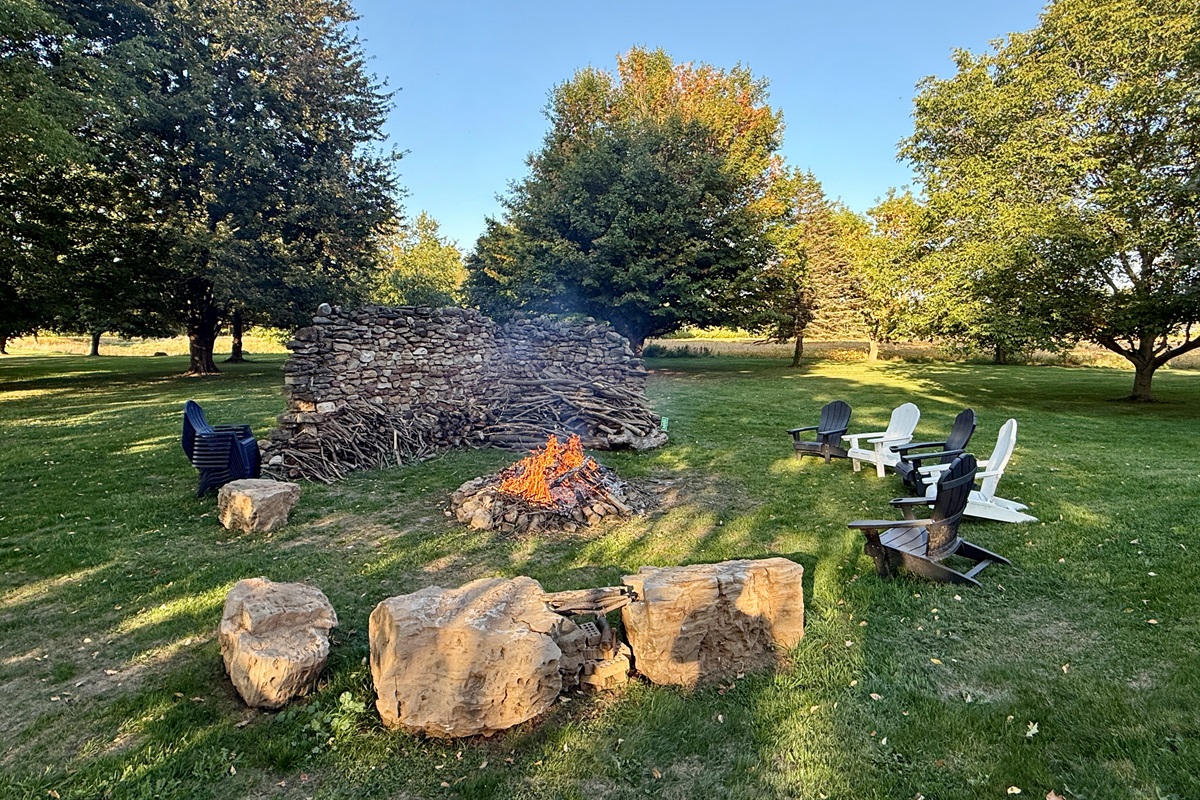 Large Bonfire Pit and Wood