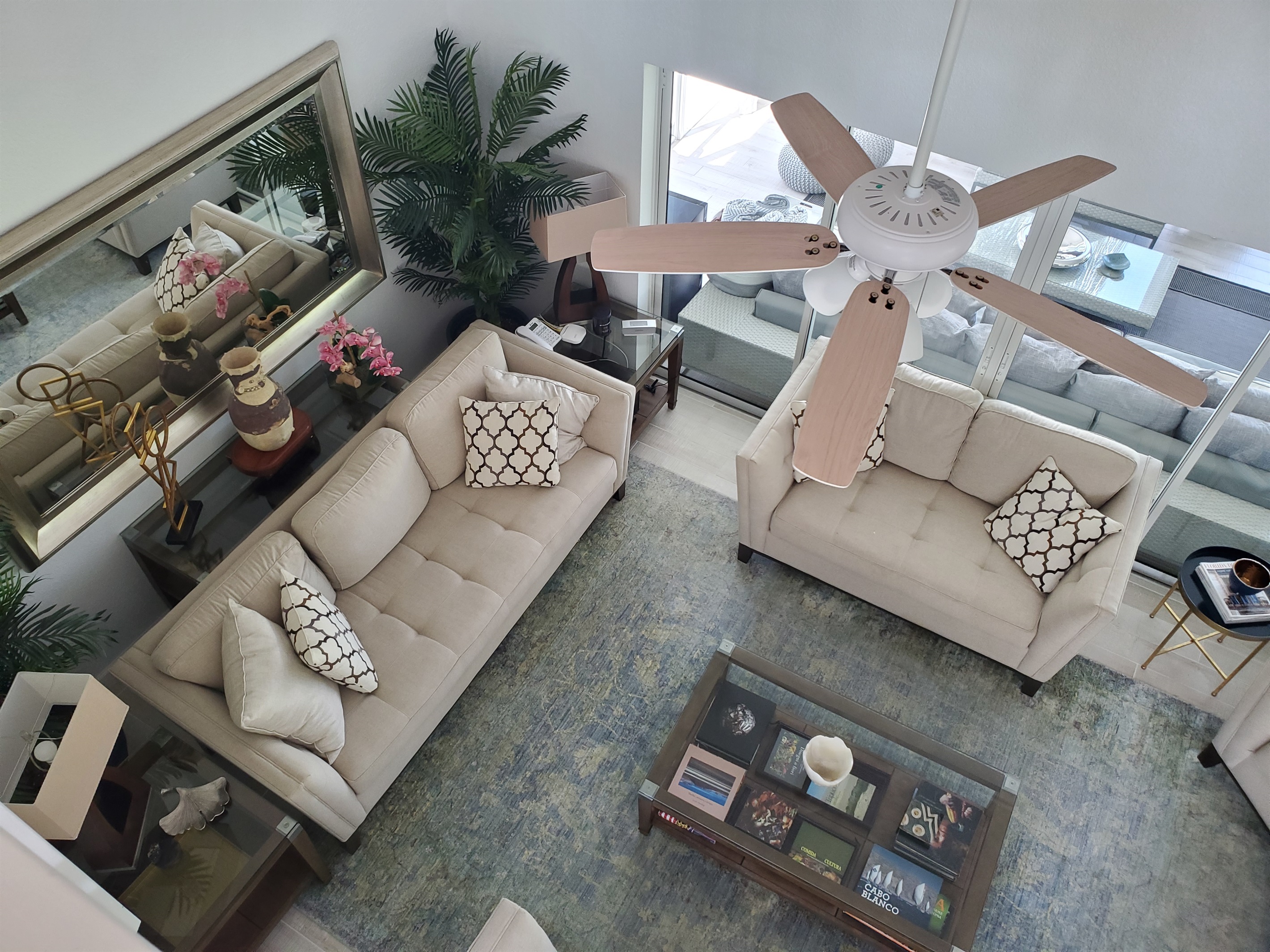 View from 2nd level balcony of living room