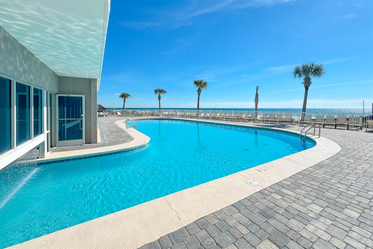 Enjoy the best of both worlds with direct beach access and a refreshing pool.  Your perfect coastal getaway awaits.