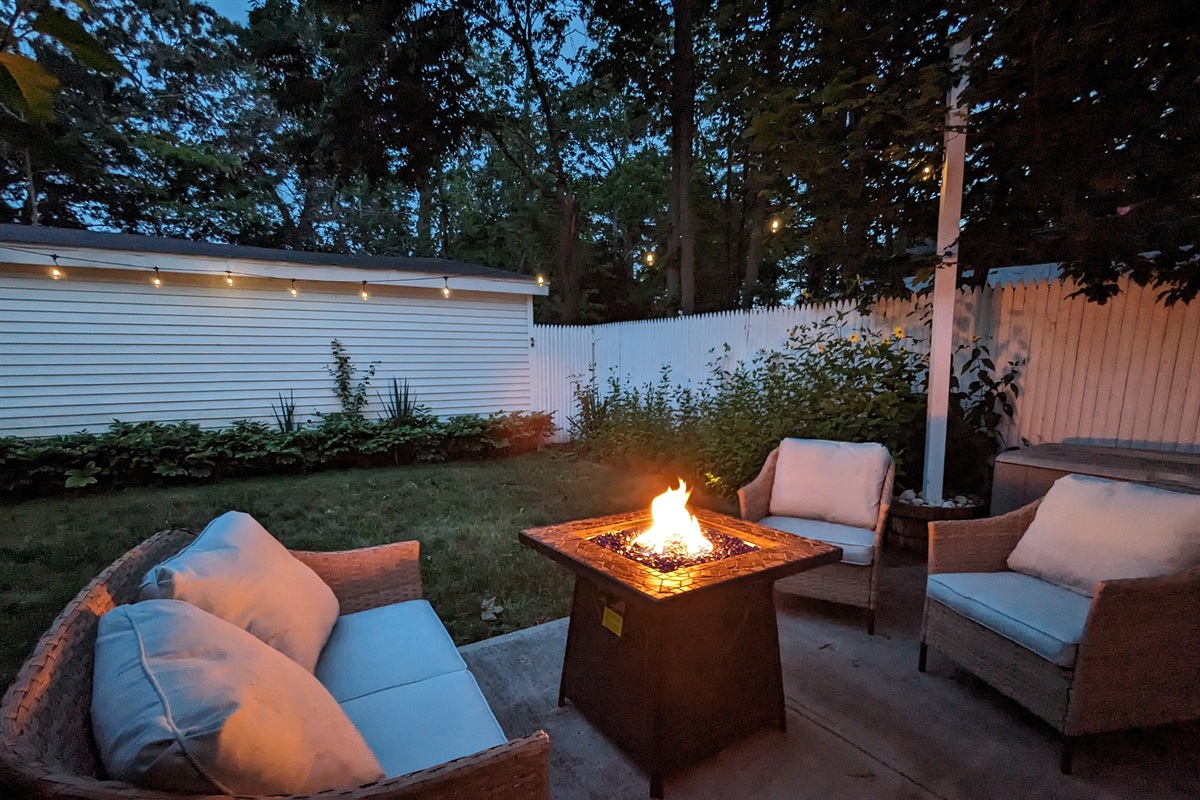 Fire pit and seating for a perfect night watching the stars