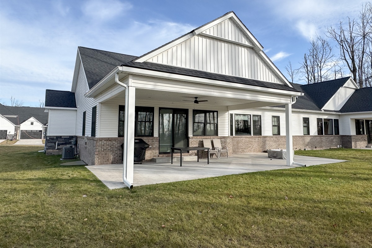 Beautiful patio off exterior of the townhome.