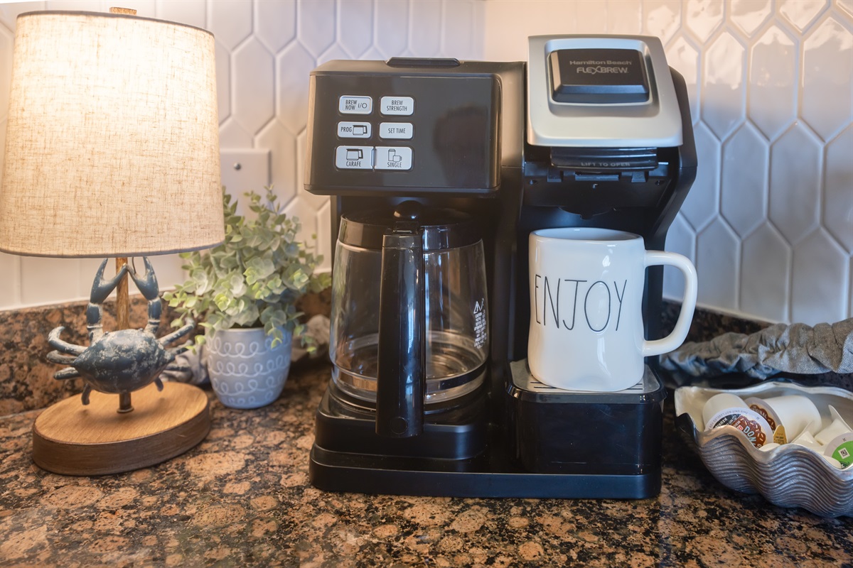 Everything is set up for slow, easy mornings. 