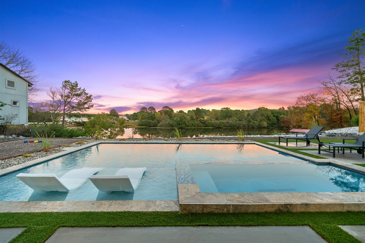 Poolside paradise awaits! Dive in for a refreshing swim during the day, then savor the stunning sunsets that paint the sky each evening.