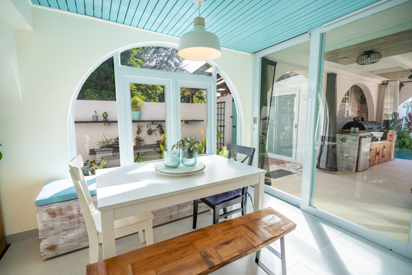 This is the view from the Island, overlooking the breakfast nook in Dorado, Puerto Rico,