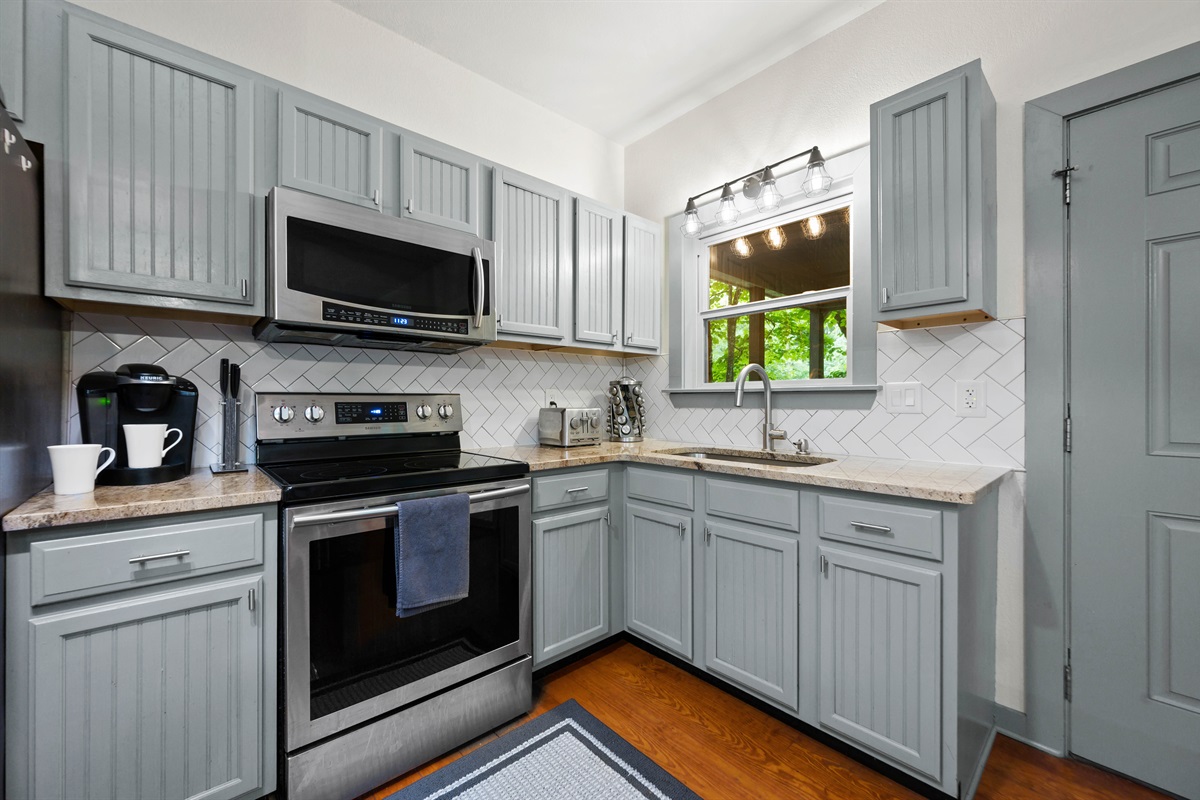Create amazing meals using updated appliances at Laurel Forest Retreat!