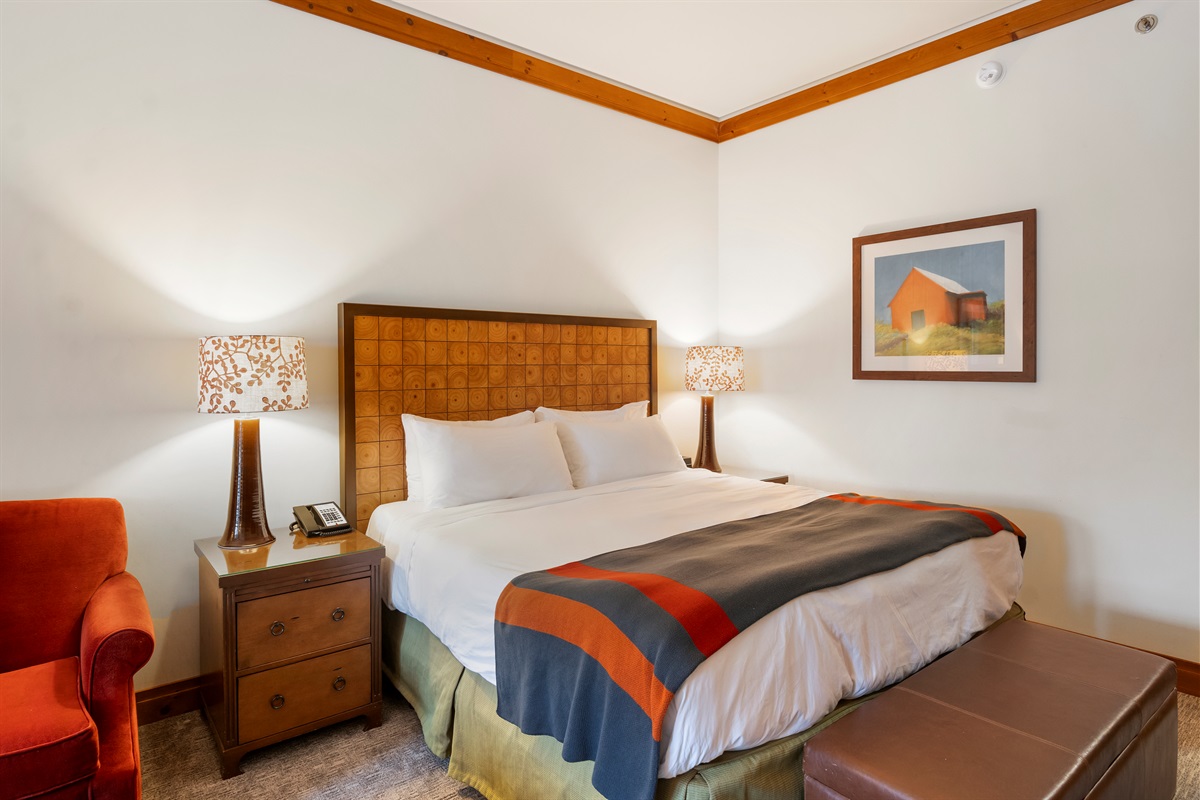 Comfortable King Size bed with down duvet