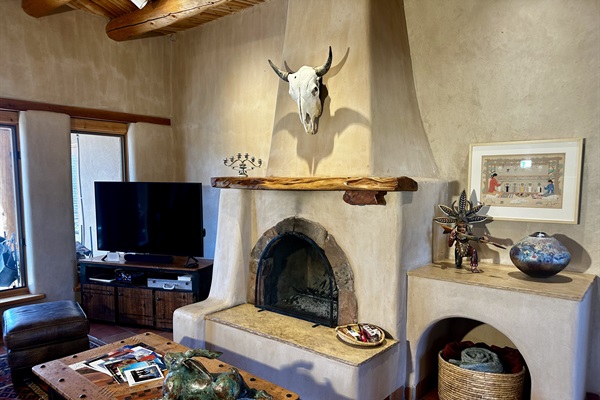 Fireplace and 55" Smart TV with Roku