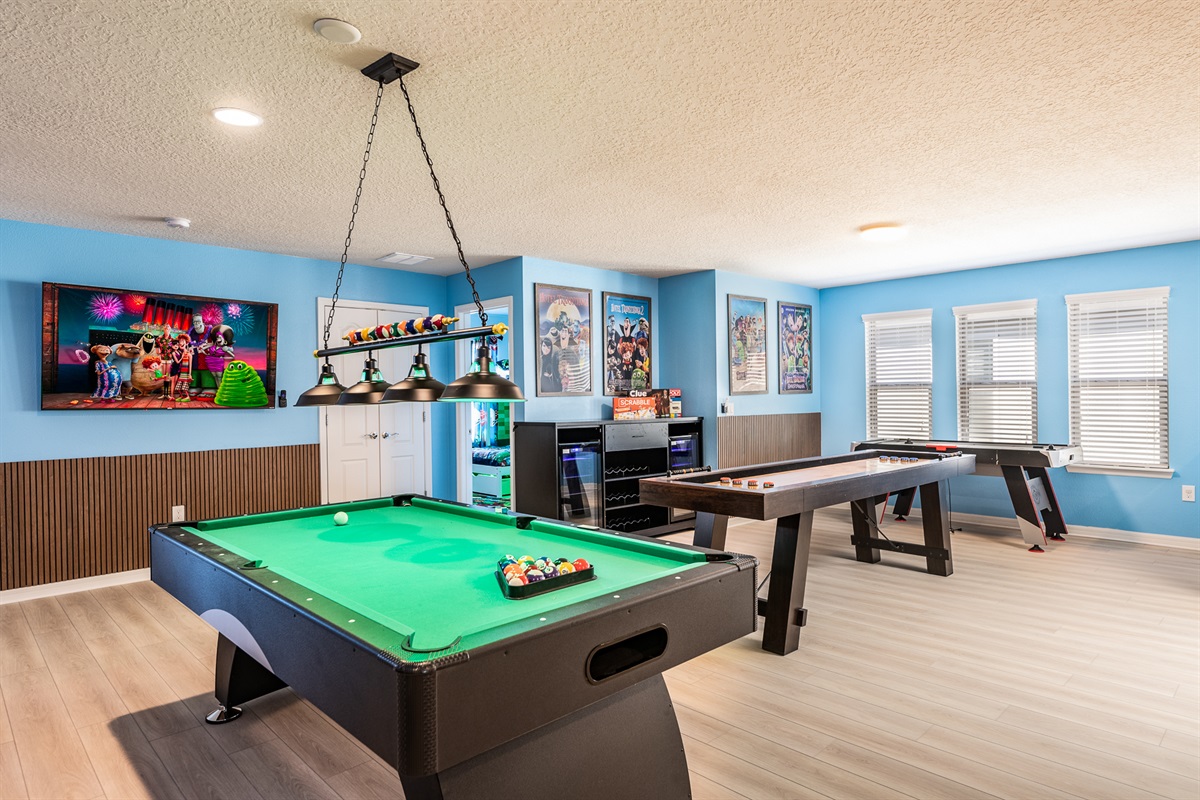 Enjoy a game of pool, Shuffleboard or Air Hockey