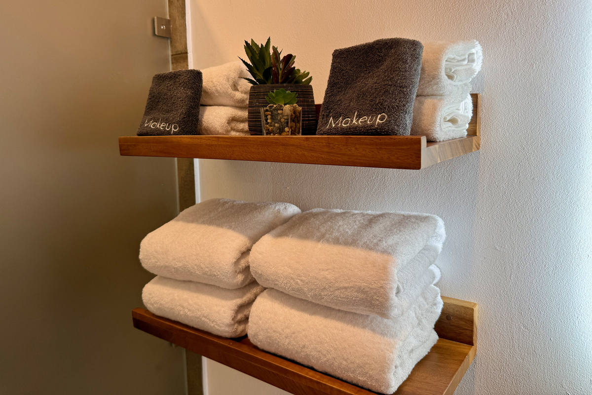 Fresh towels, premium toiletries. Hotel-quality details.