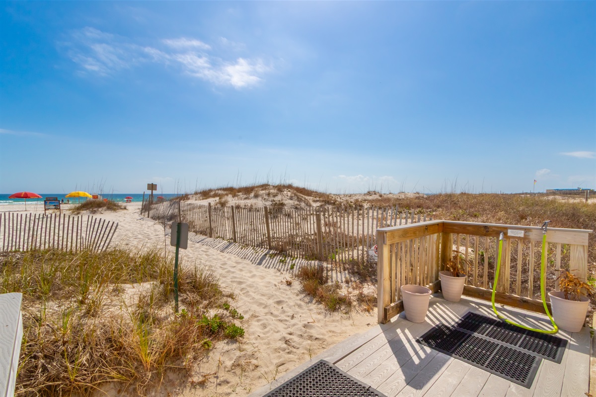 Beach Walkway with Showers