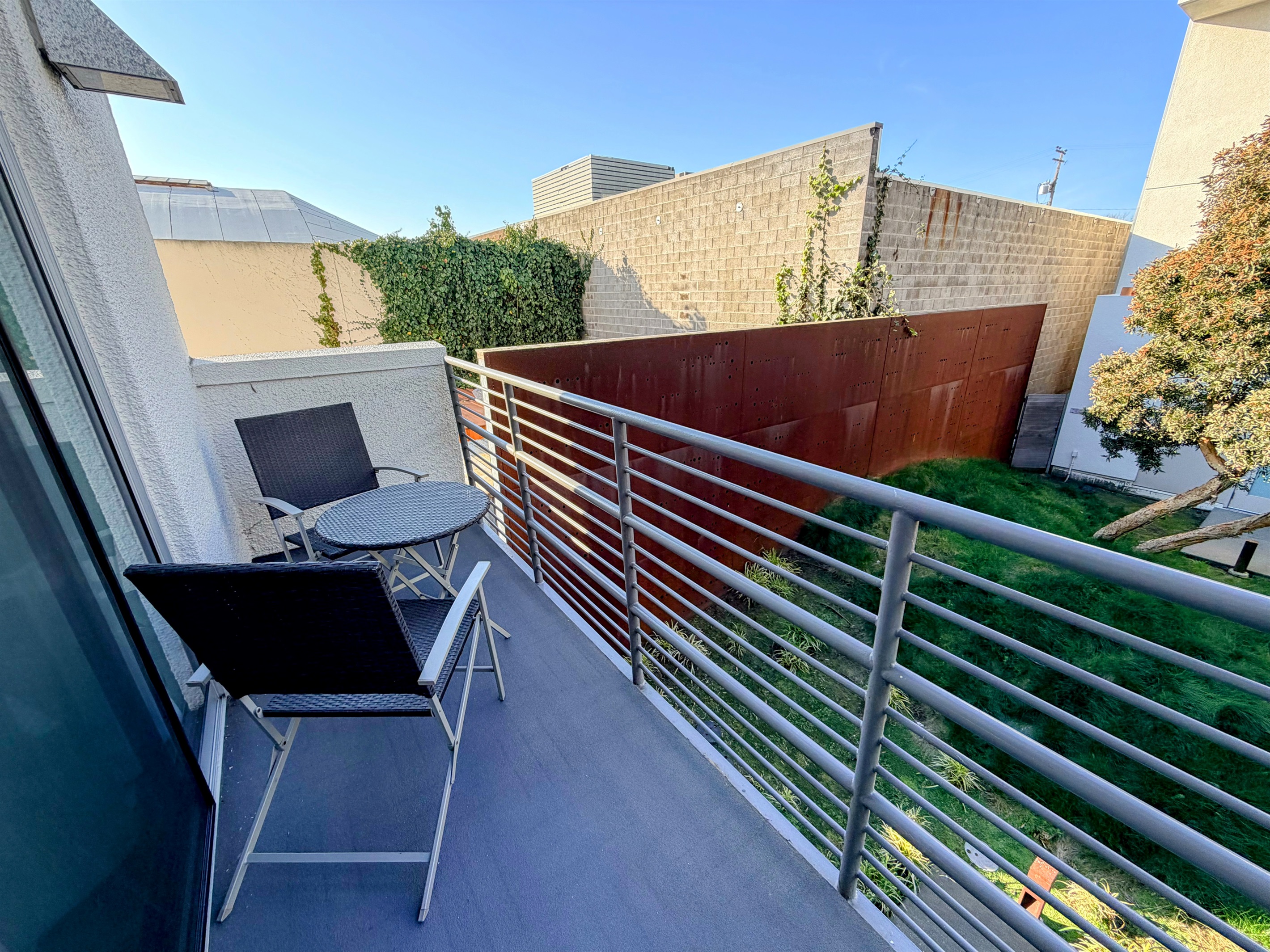 Balcony dining area.