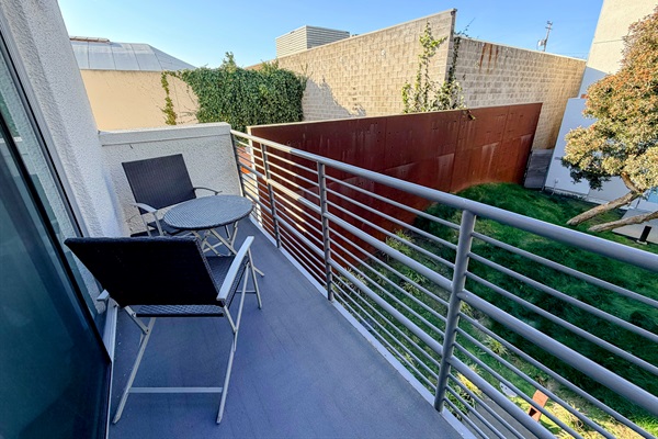 Balcony dining area.