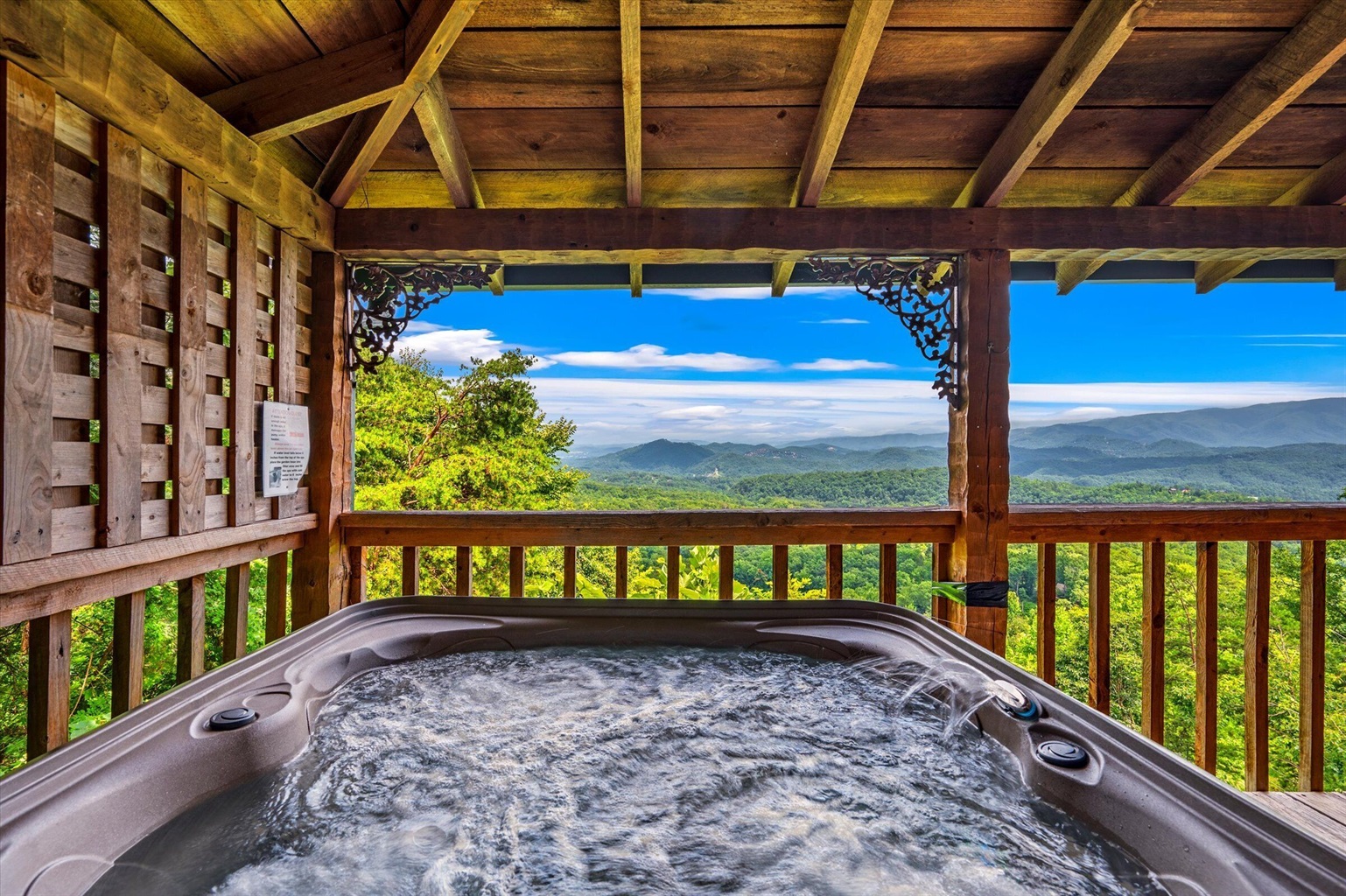 Relax in the hot tub after a day in the National Park.