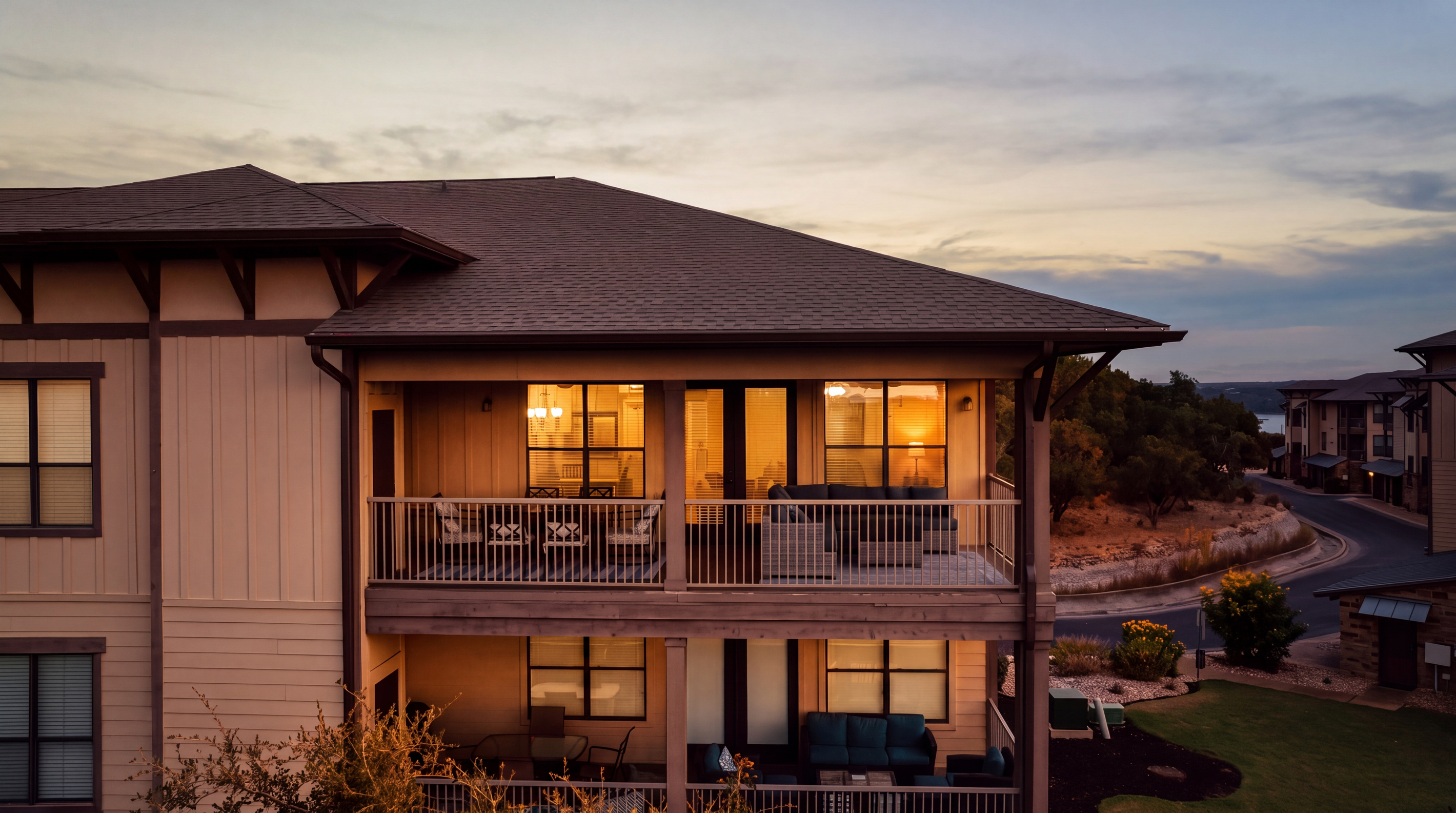Condo building with elevator access to this third-floor, single-level property.