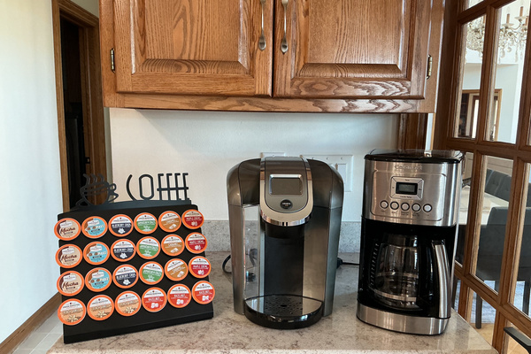 Fully stocked coffee bar