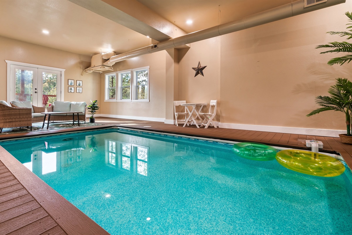 Swim and unwind year round in the private indoor heated pool, a favorite for both kids and adults.