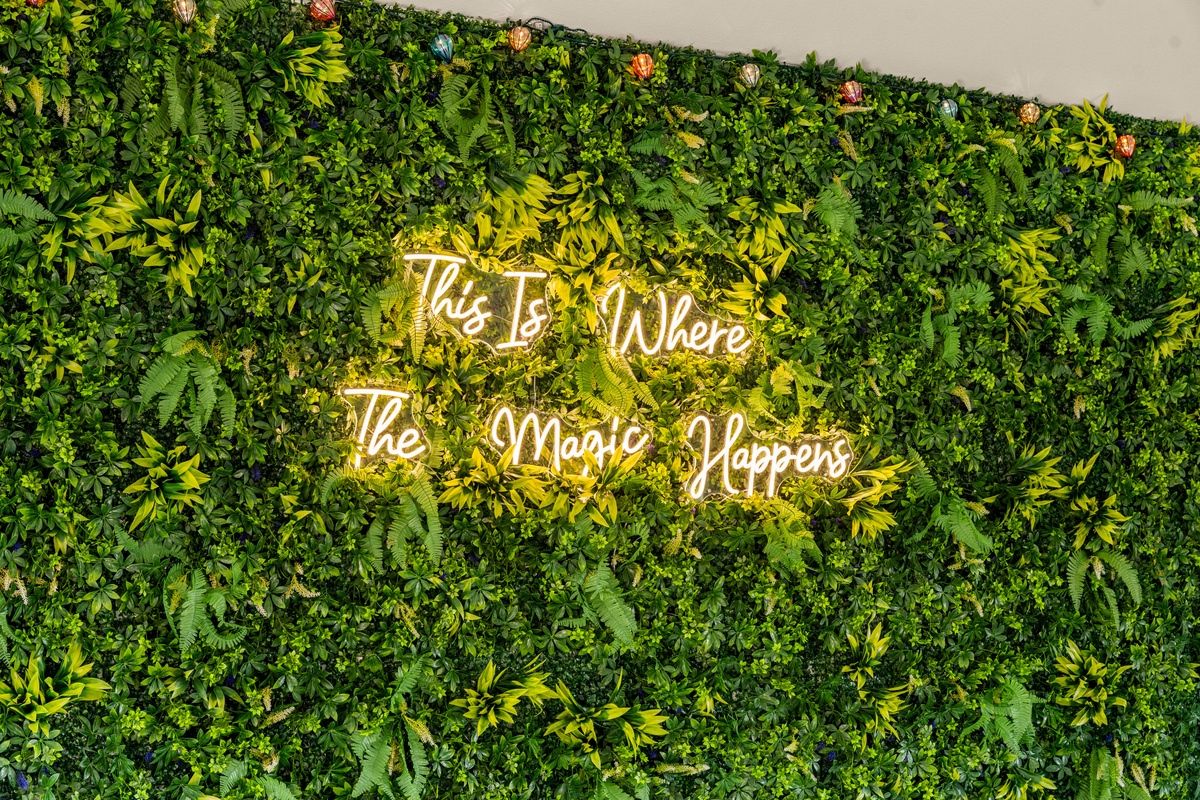 “This Is Where the Magic Happens” - one of the playful details that gives Enchanted Landing its whimsical personality.