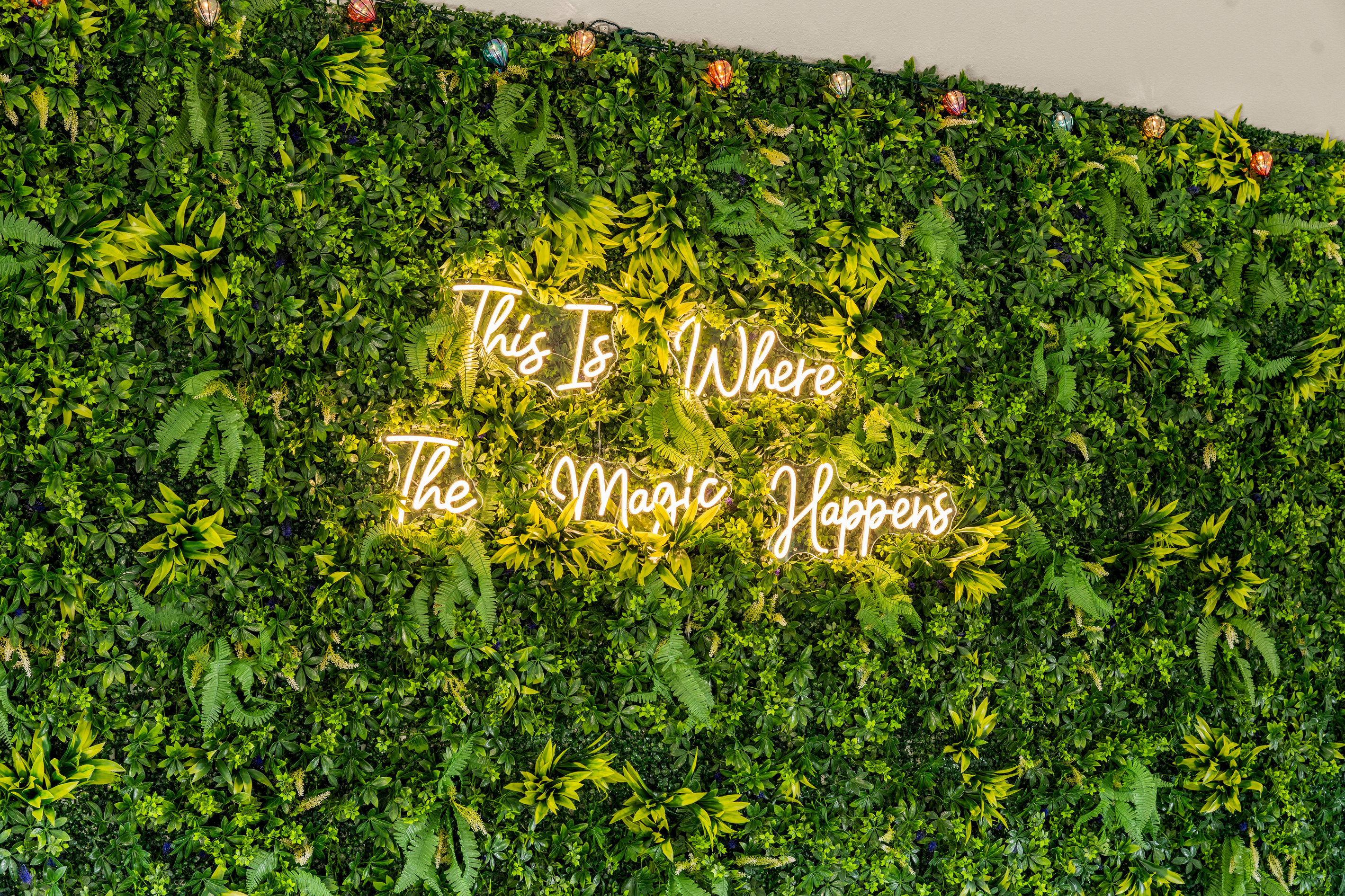 “This Is Where the Magic Happens” - one of the playful details that gives Enchanted Landing its whimsical personality.