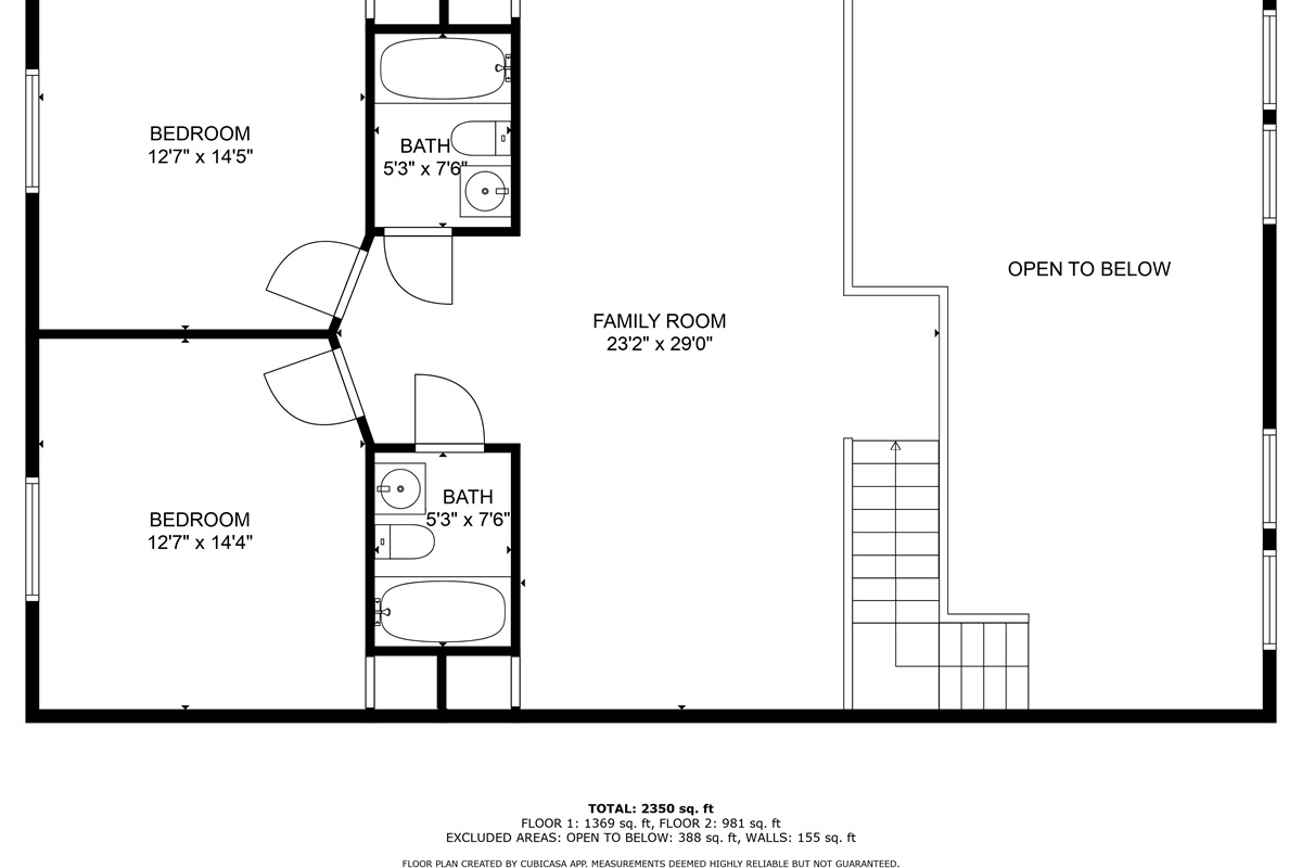 Upper floor plan (2d)