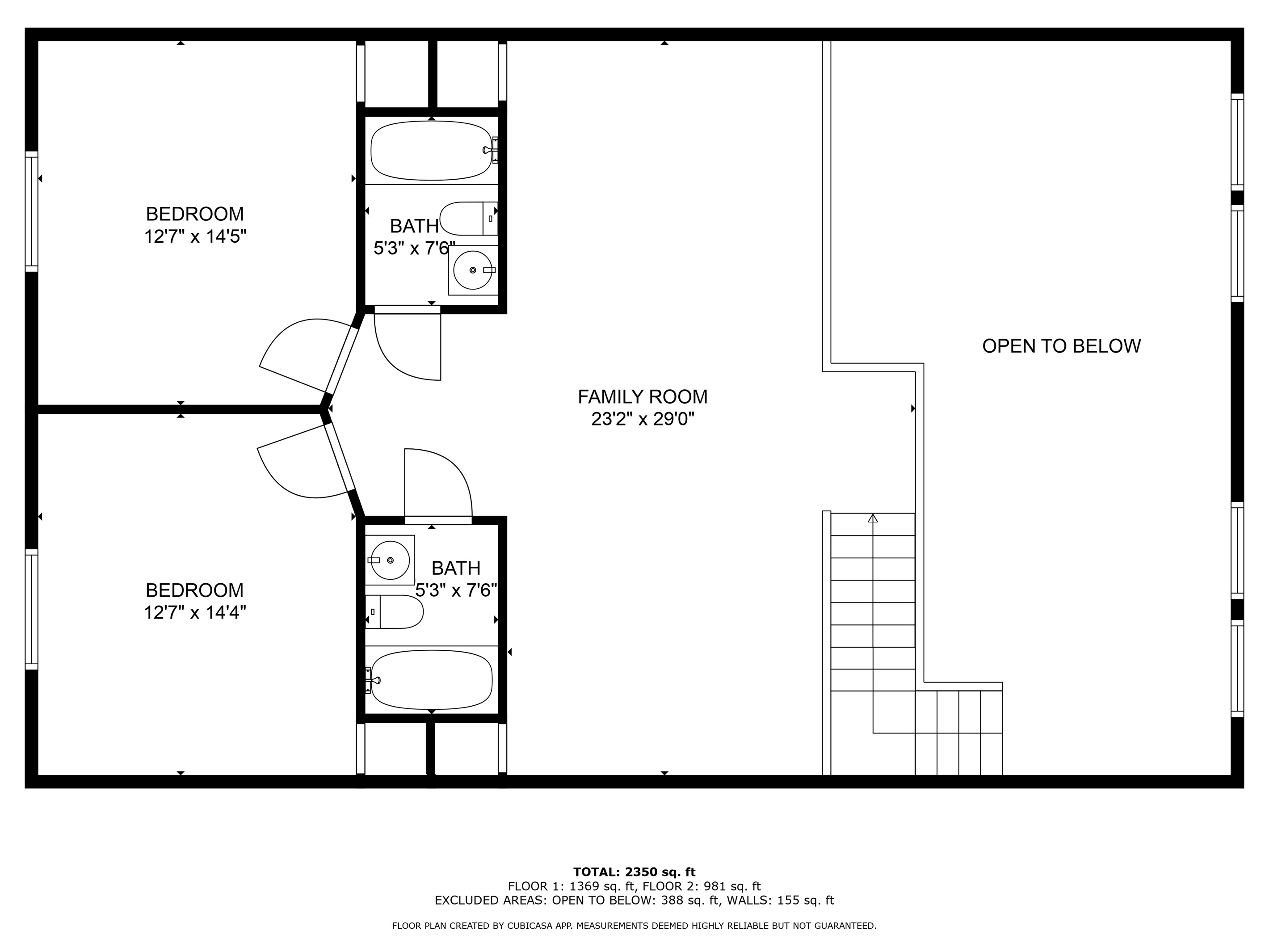 Upper floor plan (2d)