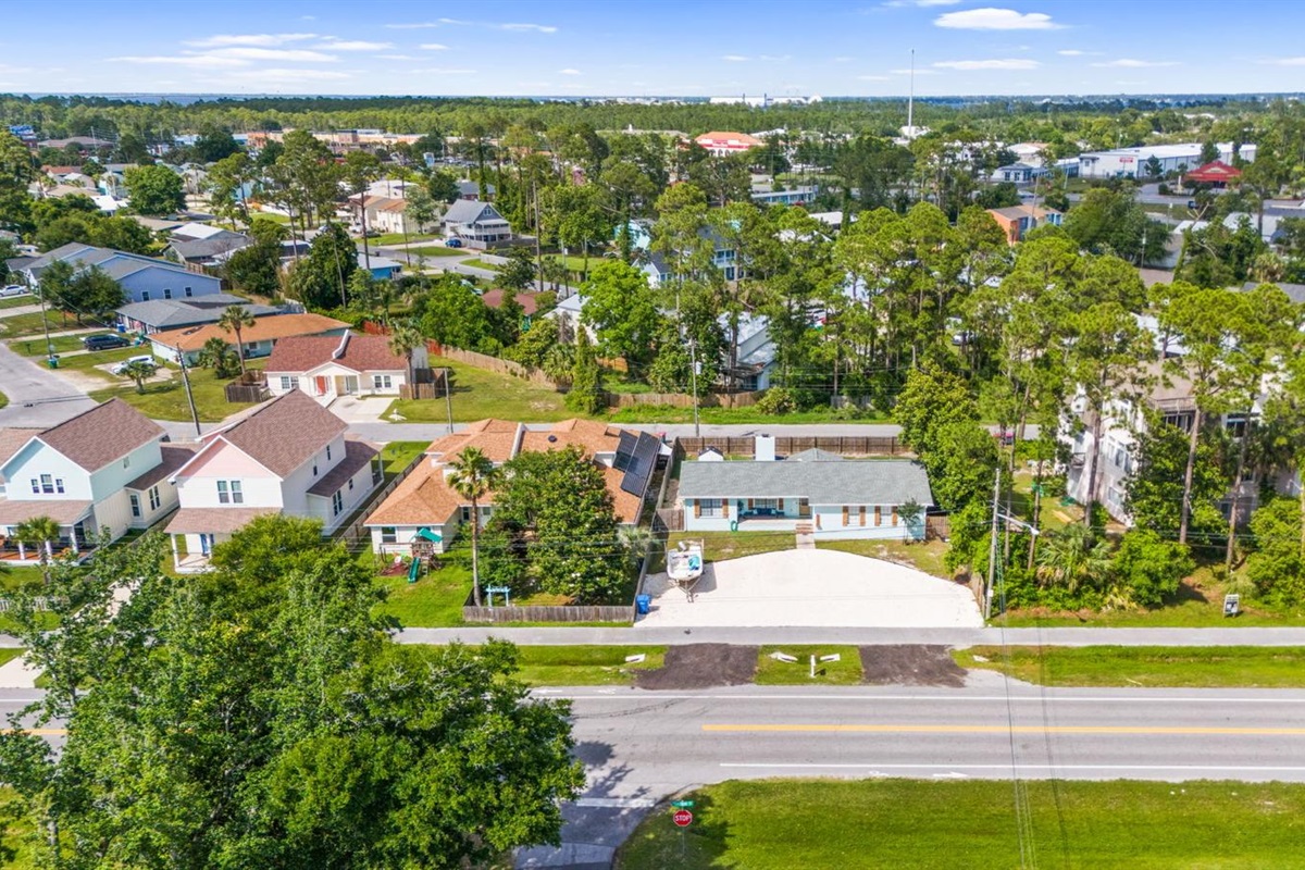 Aerial view of North Lagoon Getaway