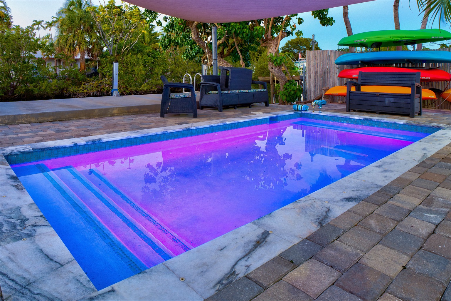 5 Kayaks and 30 ft of dockage included for your use.