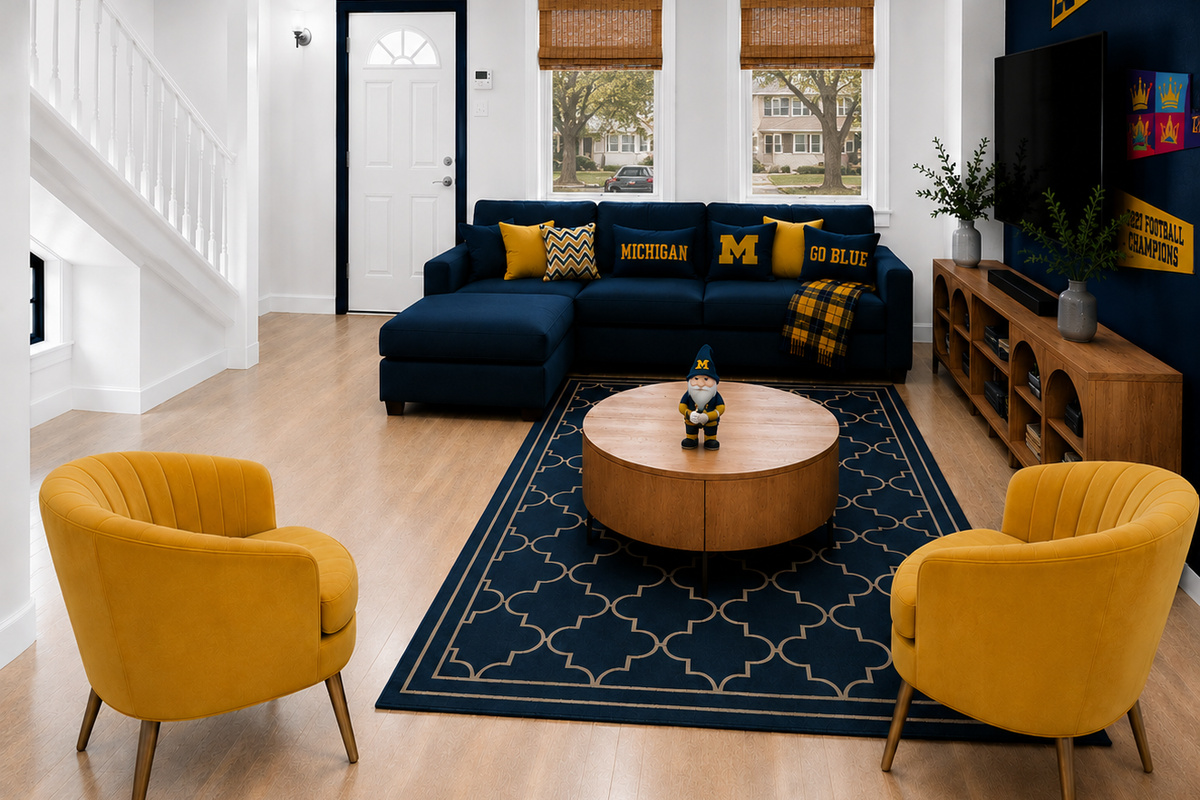 PHOTOS ARE AI RENDERINGS OF FUTURE FURNISHINGS - HOME CURRENTLY UNDER RENOVATION 