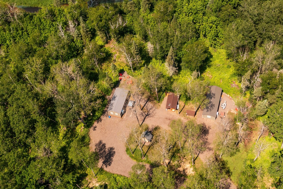 Aerial view, Cabin 1 is on the left