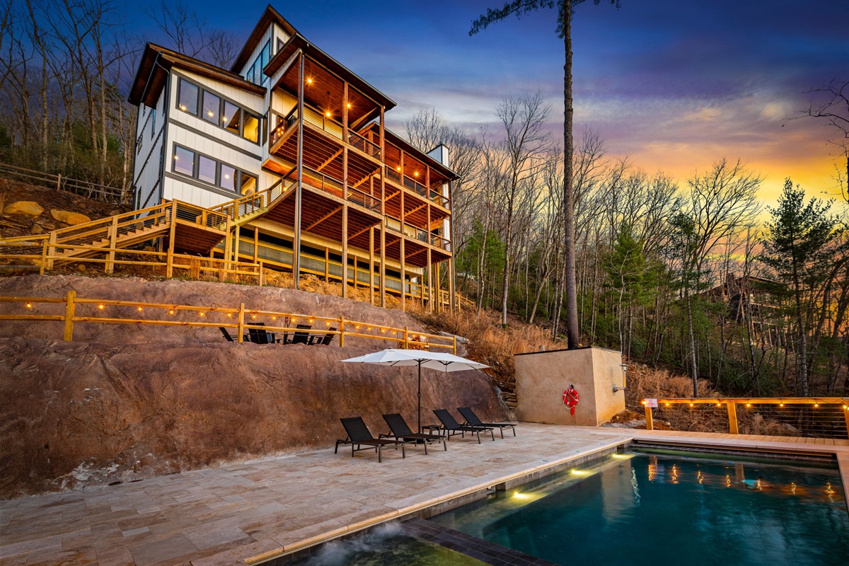 Morning calm, golden afternoon, and sunset glow, all from the same pool!