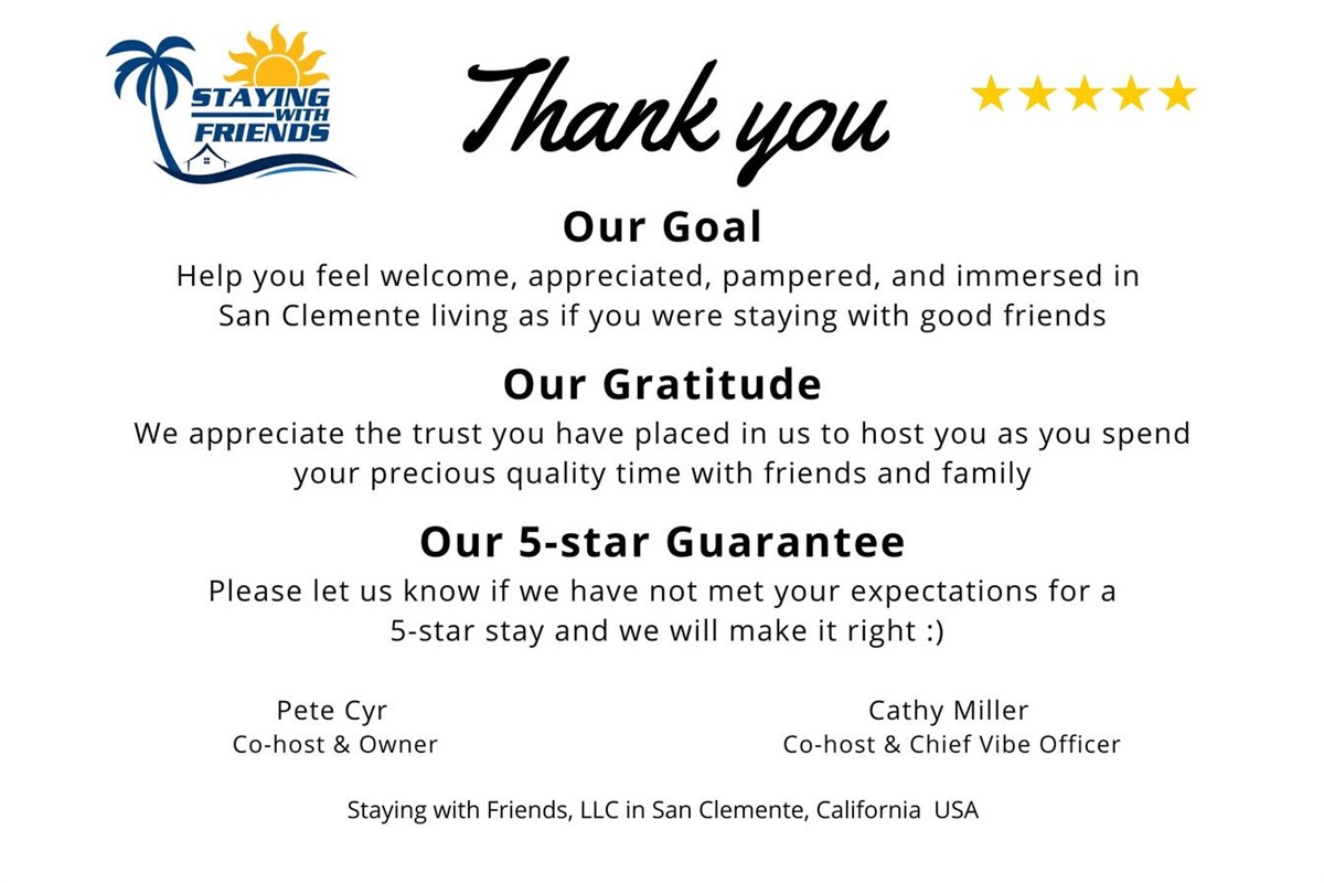 Our 5-star promise to you :)