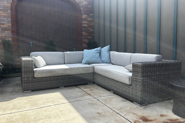 Outdoor sectional seating for a group