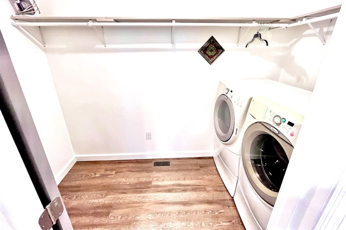 Plenty of hanging space for clothes and storage for belongings.