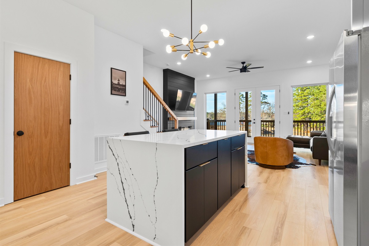 Open sightlines from the living area help everyone feel connected.