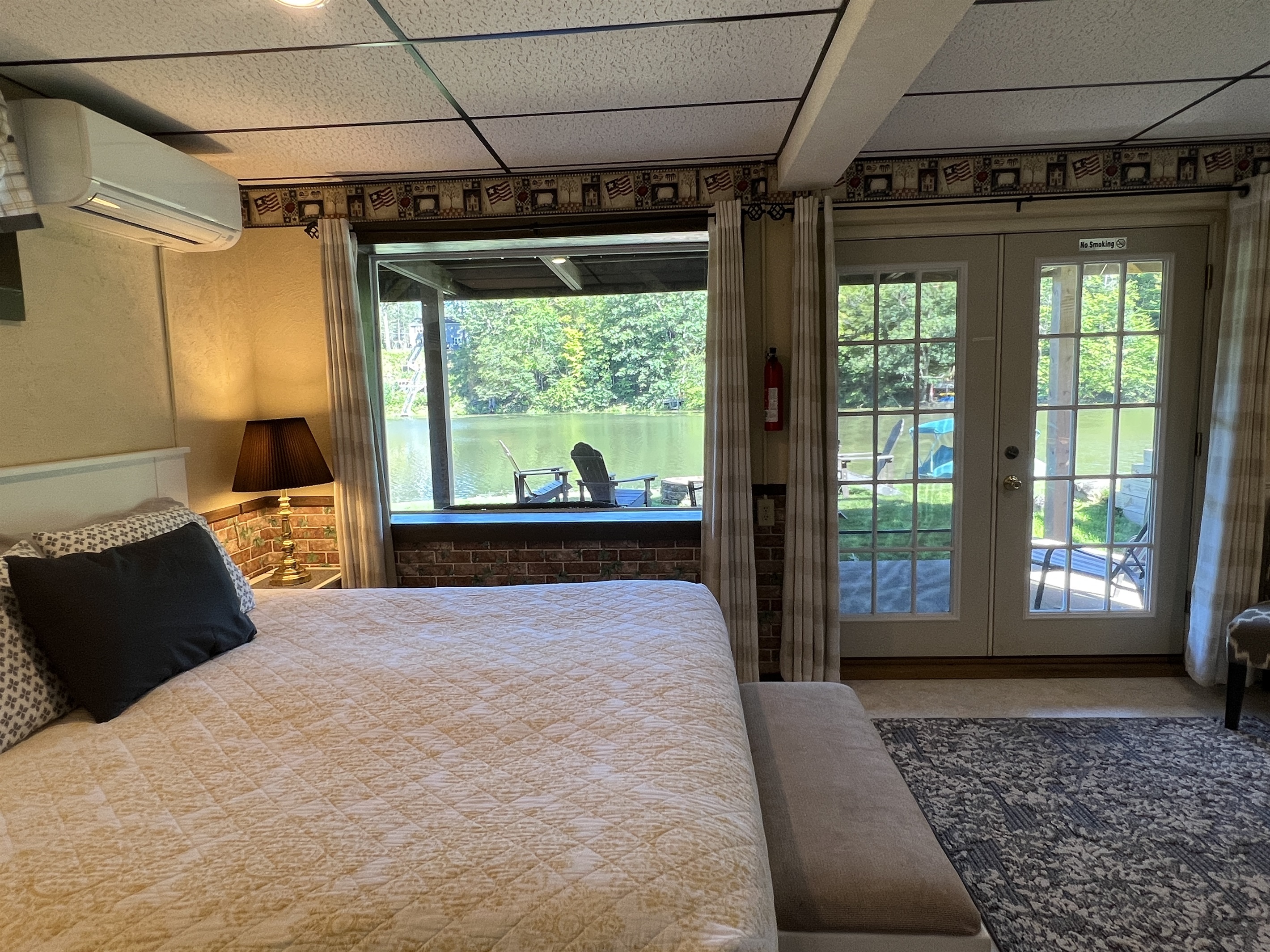 King sleeping area with a view