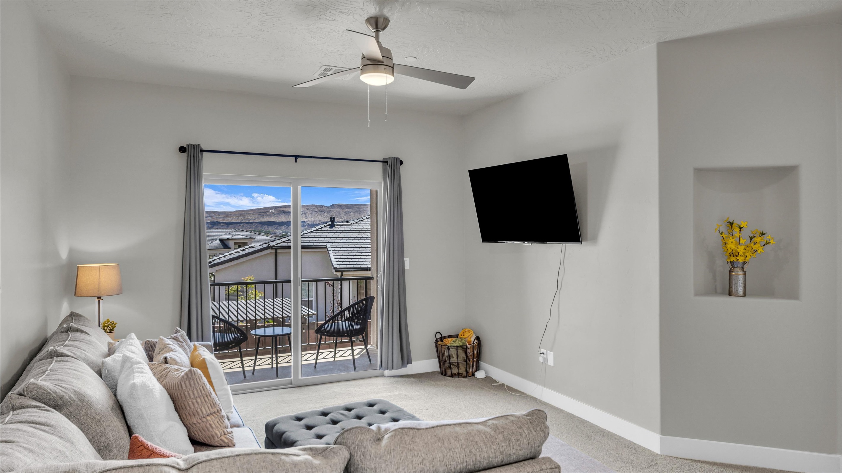 Loft Media Room with Mountain-View Deck