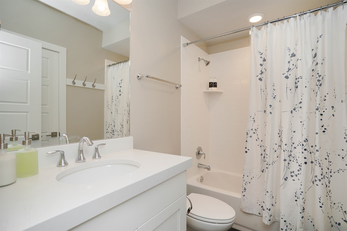 Downstairs full bathroom with clean, modern finishes.