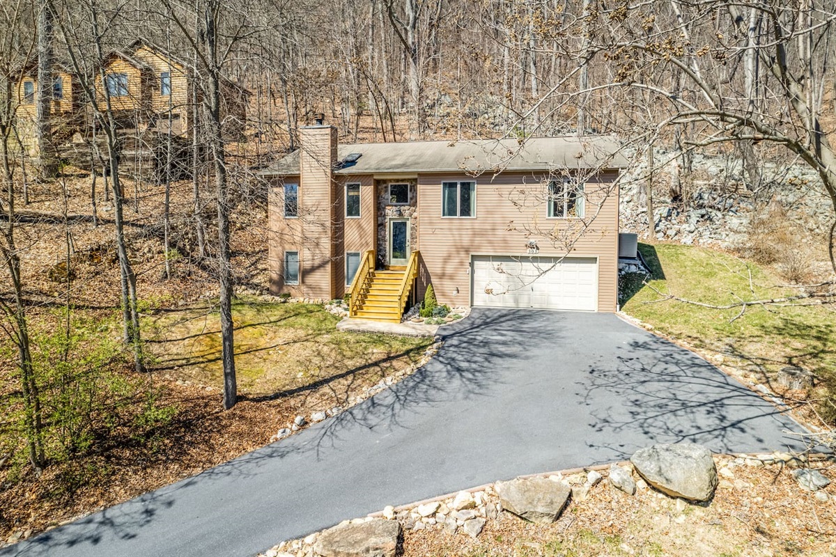 Plenty of parking for this mountain house
